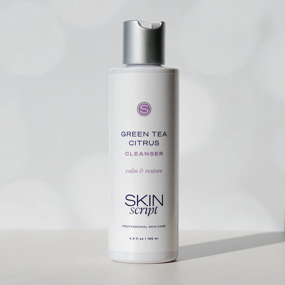 Skin Script Green Tea Citrus Cleanser gel face wash, 6.4 oz bottle