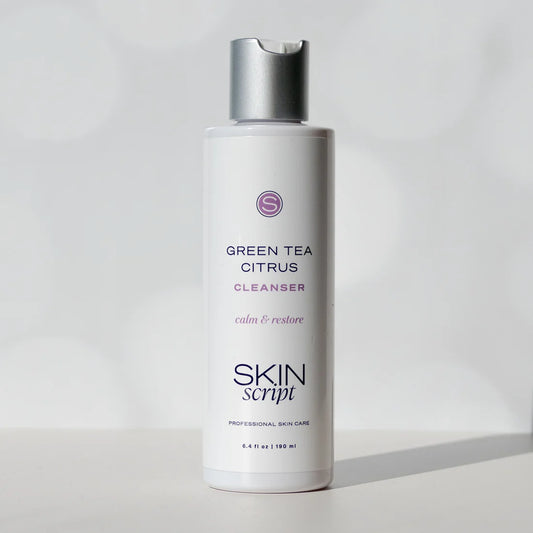 Skin Script Green Tea Citrus Cleanser gel face wash, 6.4 oz bottle